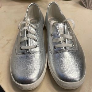 New Women's Keds x Kate Spade New York Champion Metallic Leather shoe
